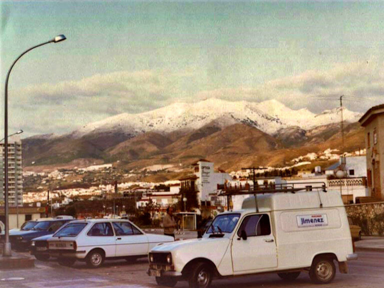 A rare sight of snow as backdrop to Arroyo de la Miel