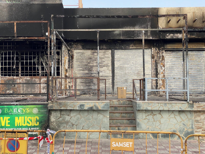 Bar Belguna after the fire 2025